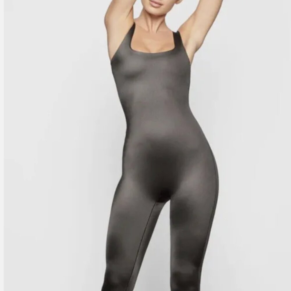 NWT Skims Gunmetal S, Small All In One Shine Tank Jumpsuit Catsuit